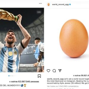 Foto de ovo é superada por Messi no Instagram após quase 4 anos de recorde de curtidas | Tecnologia