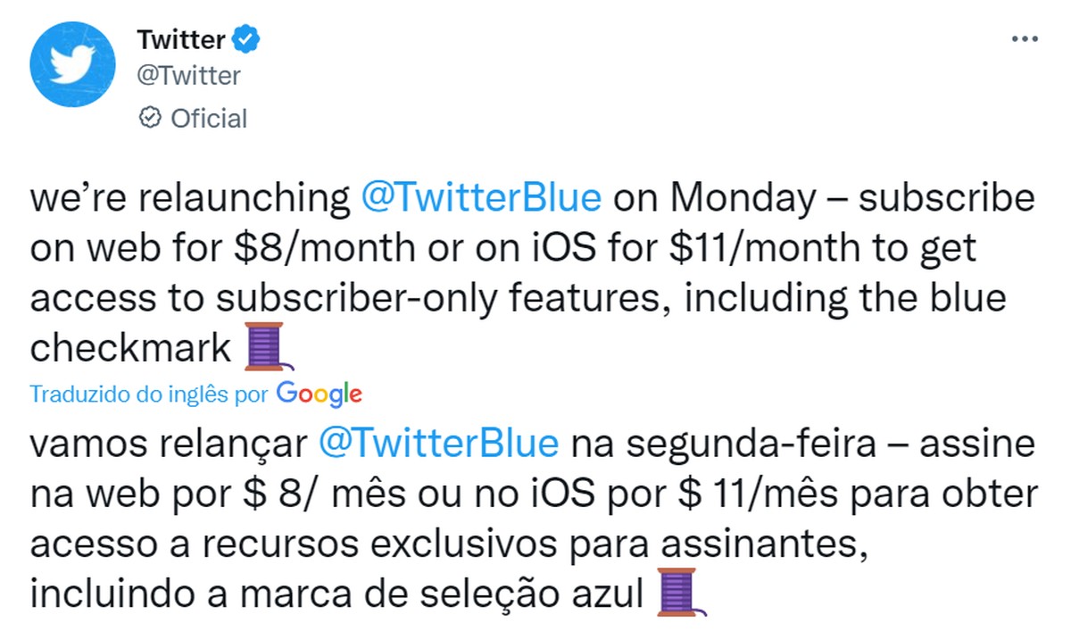 Twitter relança programa de assinaturas, com selo de verificação para assinantes | Tecnologia