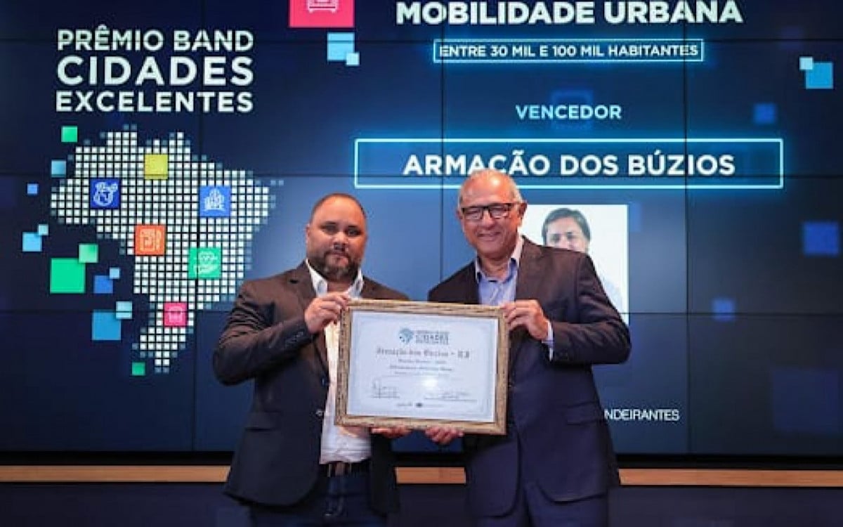 Búzios é campeã no quesito Infraestrutura e Mobilidade Urbana no "Prêmio Band Cidades Excelentes 2023" | Búzios