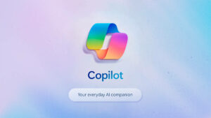 Montagem com logotipo do Microsoft Copilot