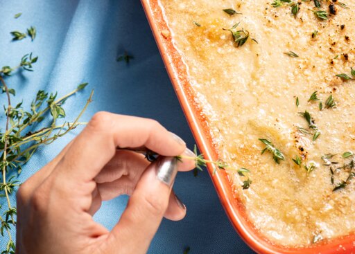 batatas gratinadas com queijo vegano