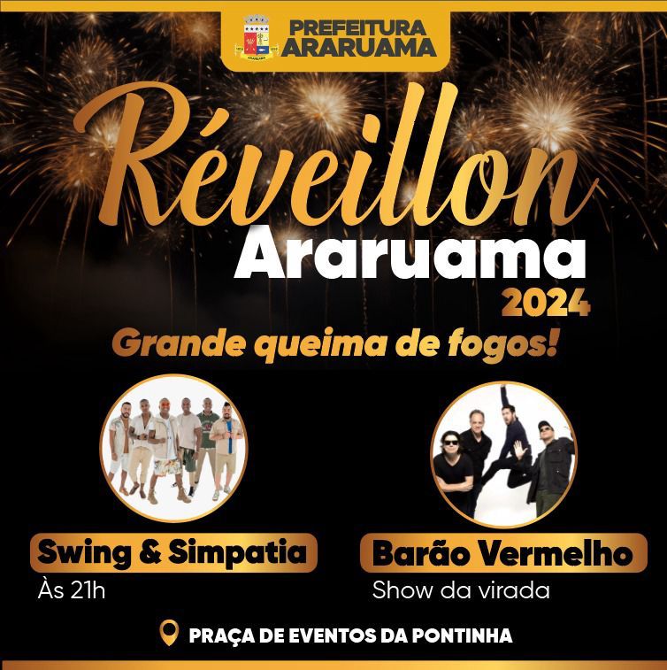 Réveillon 2024 em Araruama vai contar com linda queima de fogos e shows