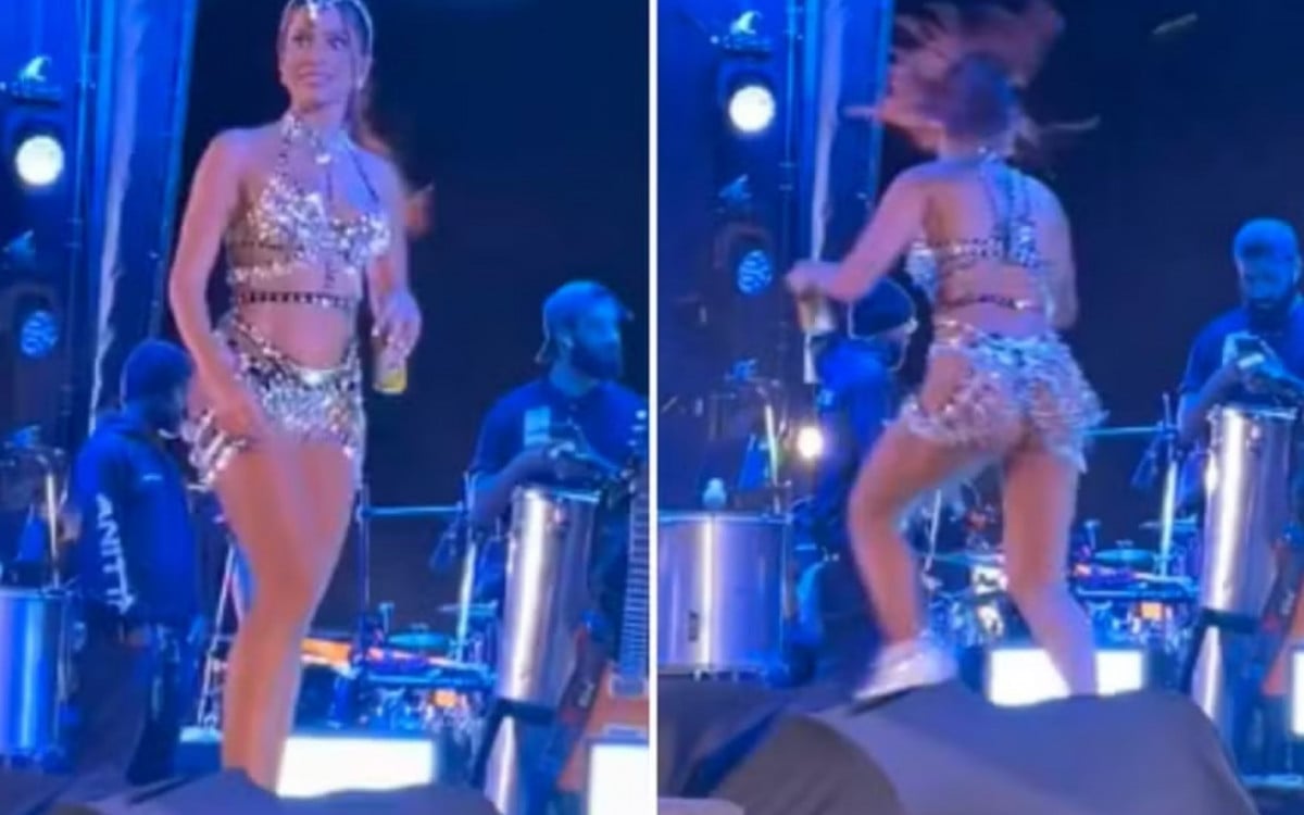 Vídeo: Anitta sai correndo do palco após fã invadir show em São Paulo | Celebridades