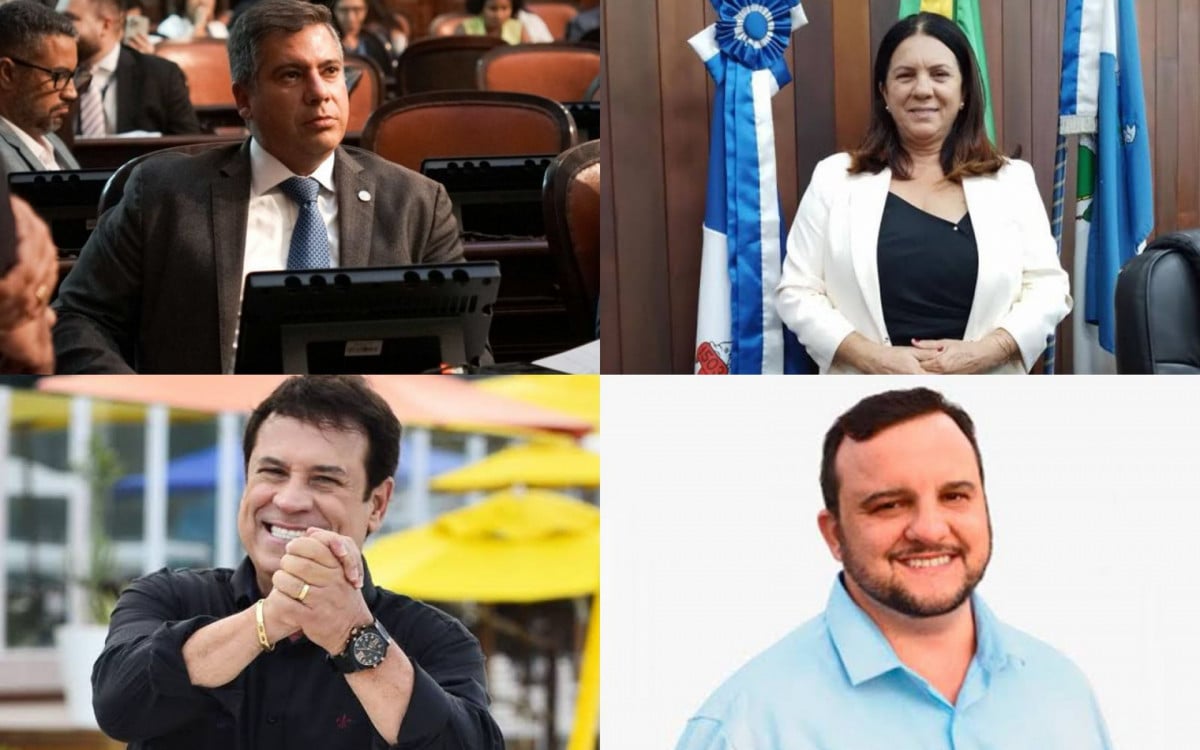 Candidatos para a prefeitura de Cabo Frio, Dr. Serginho (PL), Magdala Furtado (sem partido), Marquinho Mendes (MDB) e Rafael Peçanha (PT)