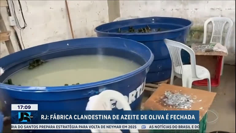 Fábrica clandestina de azeite de oliva é fechada no Rio