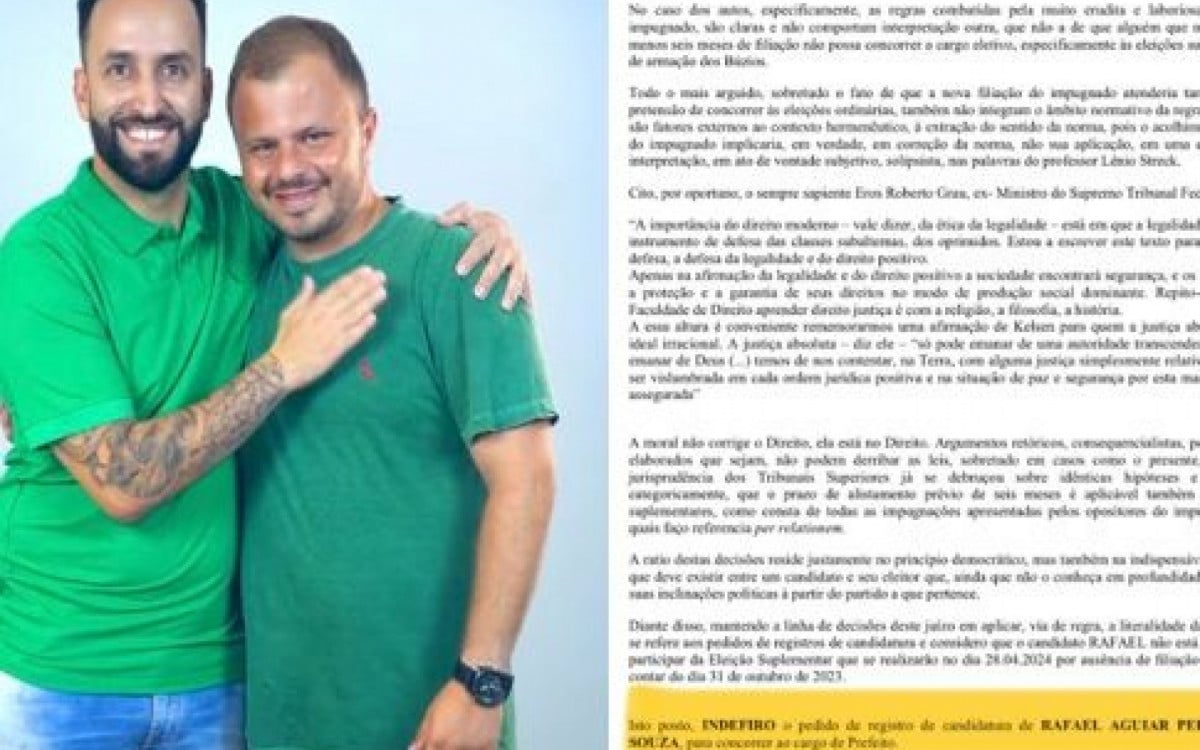 Justiça eleitoral nega registro de candidatura de Rafael Aguiar (PL) | Política Costa do Sol
