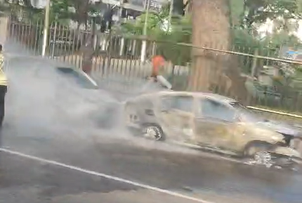 Incêndio de carro em Niterói atingiu outros dois veículos; vídeo | Enfoco
