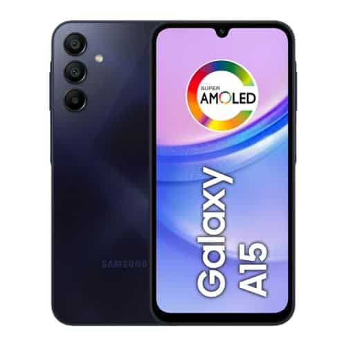 Smartphone Samsung Galaxy A15 4G 128GB na cor azul escuro