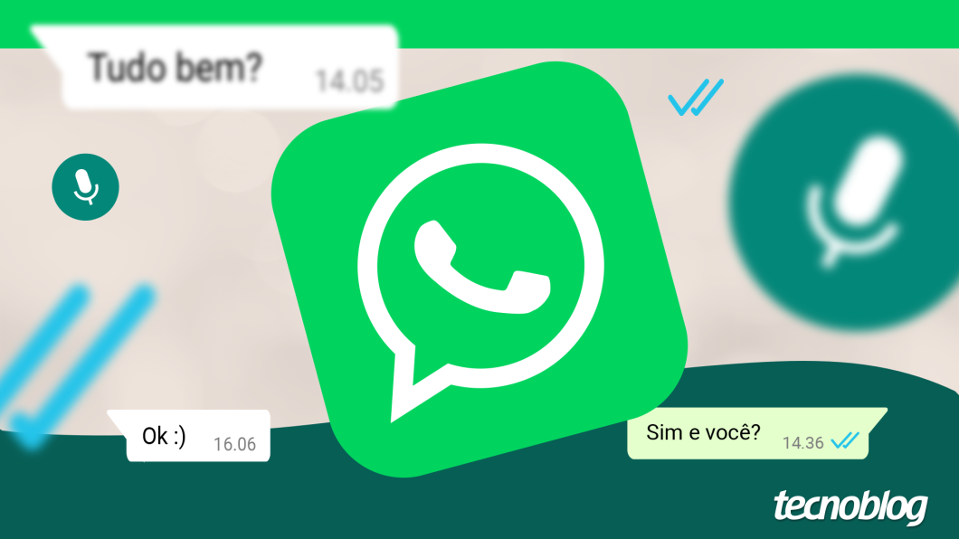 Ilustração destaca o ícone do WhatsApp junto a balões de mensagens e outros elementos vistos em conversas