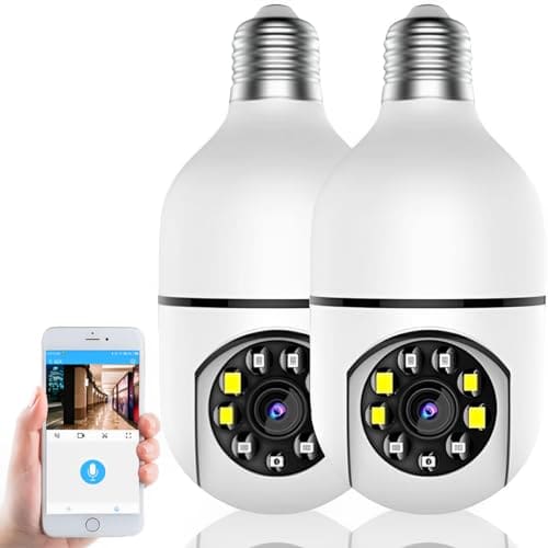 Kit 2 Câmeras Lâmpadas de Segurança Ip Wifi 360 Giratória Visão Noturna Full Hd Com Anatel e Sensor de Movimento e Infravermelho