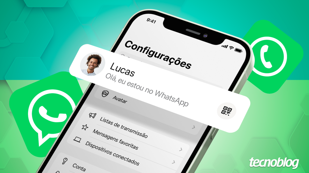 Ilustração mostra tela do celular com recado do WhatsApp destacado em perspectiva