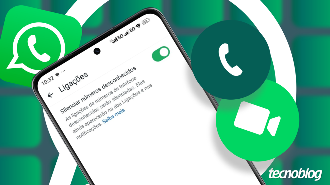 Ilustração do recurso para silenciar chamadas de números desconhecidos no WhatsApp