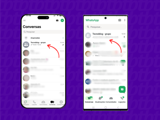 Aplicativo do Whatsapp no Android e iOS indicando a conversa em grupo (Imagem: Reprodução/iOS e Android)