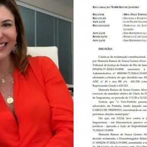 Justiça garante volta de Manoela Peres para a prefeitura de Saquarema | Política Costa do Sol
