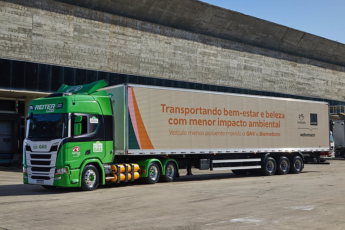 transporte caminhões biometano Natura