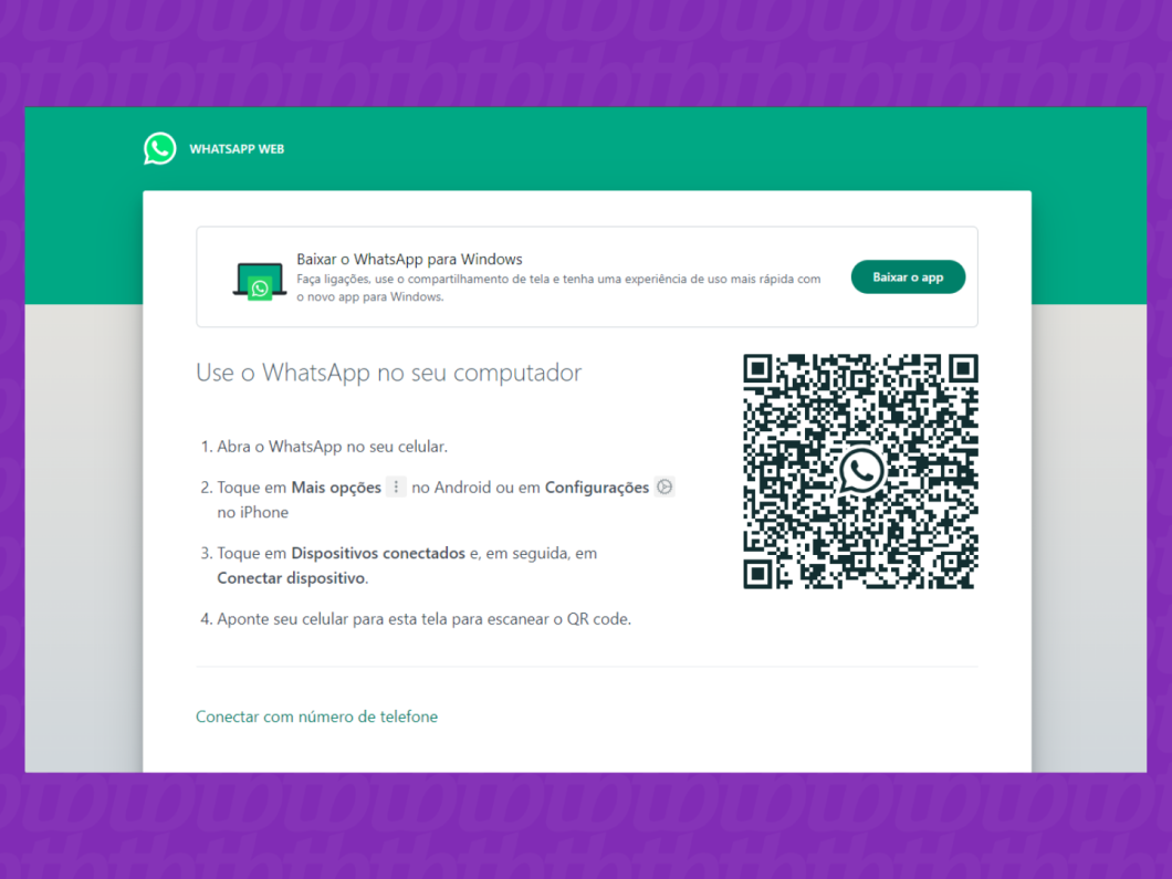 Captura de tela do site WhatsApp Web