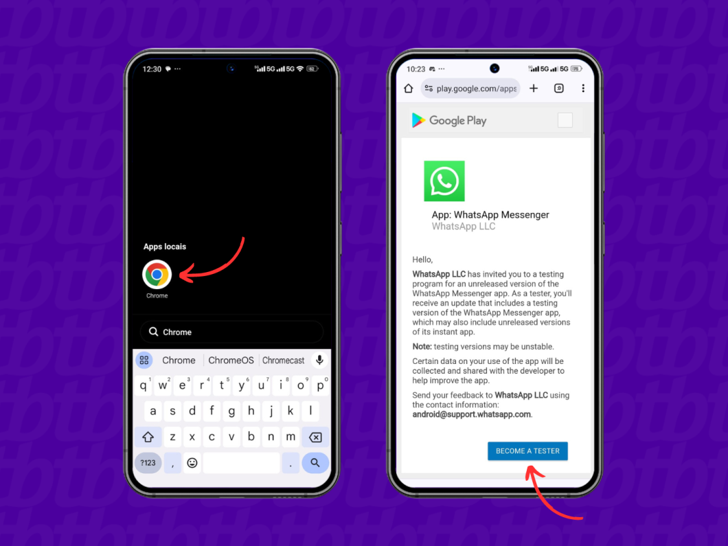 Inscrição no WhatsApp Beta pelo navegador