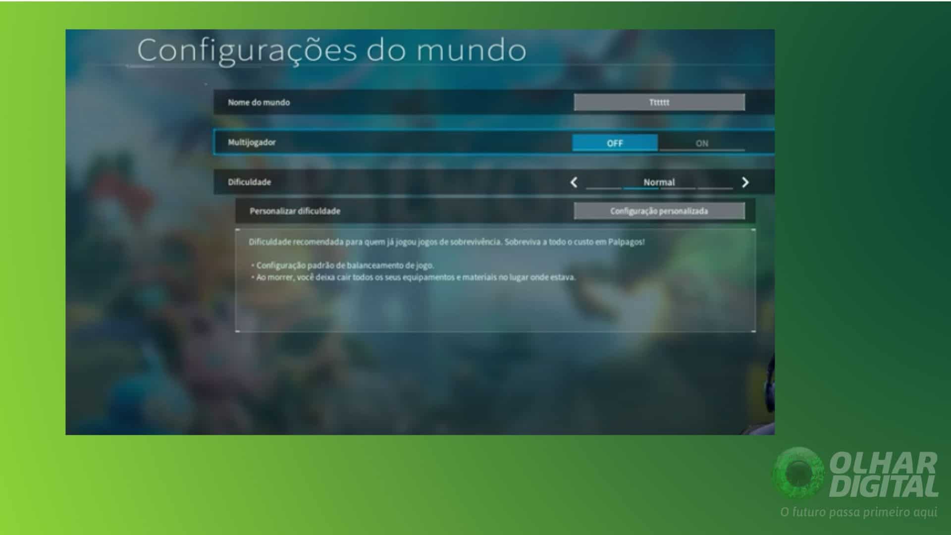 Configuração do modo multijogador em Palworld