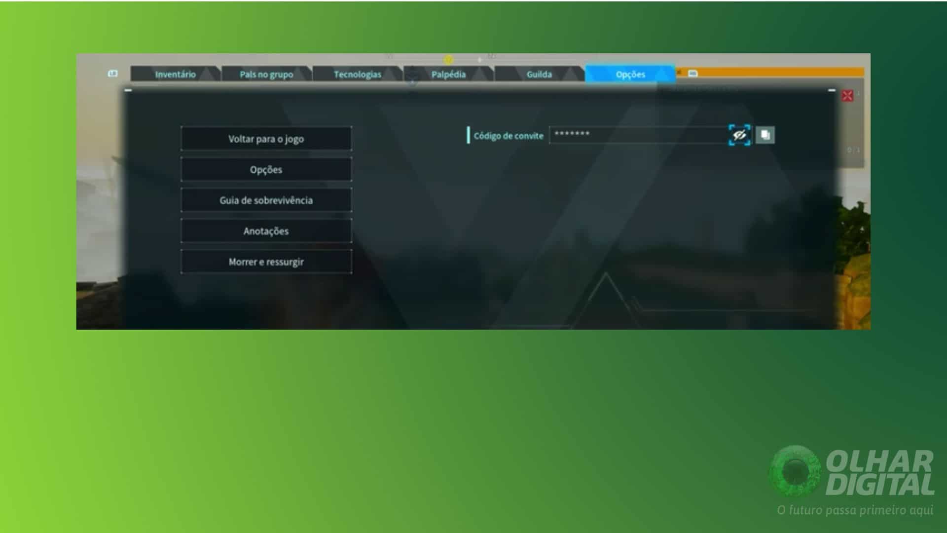 Código de acesso para o multiplayer em Palworld
