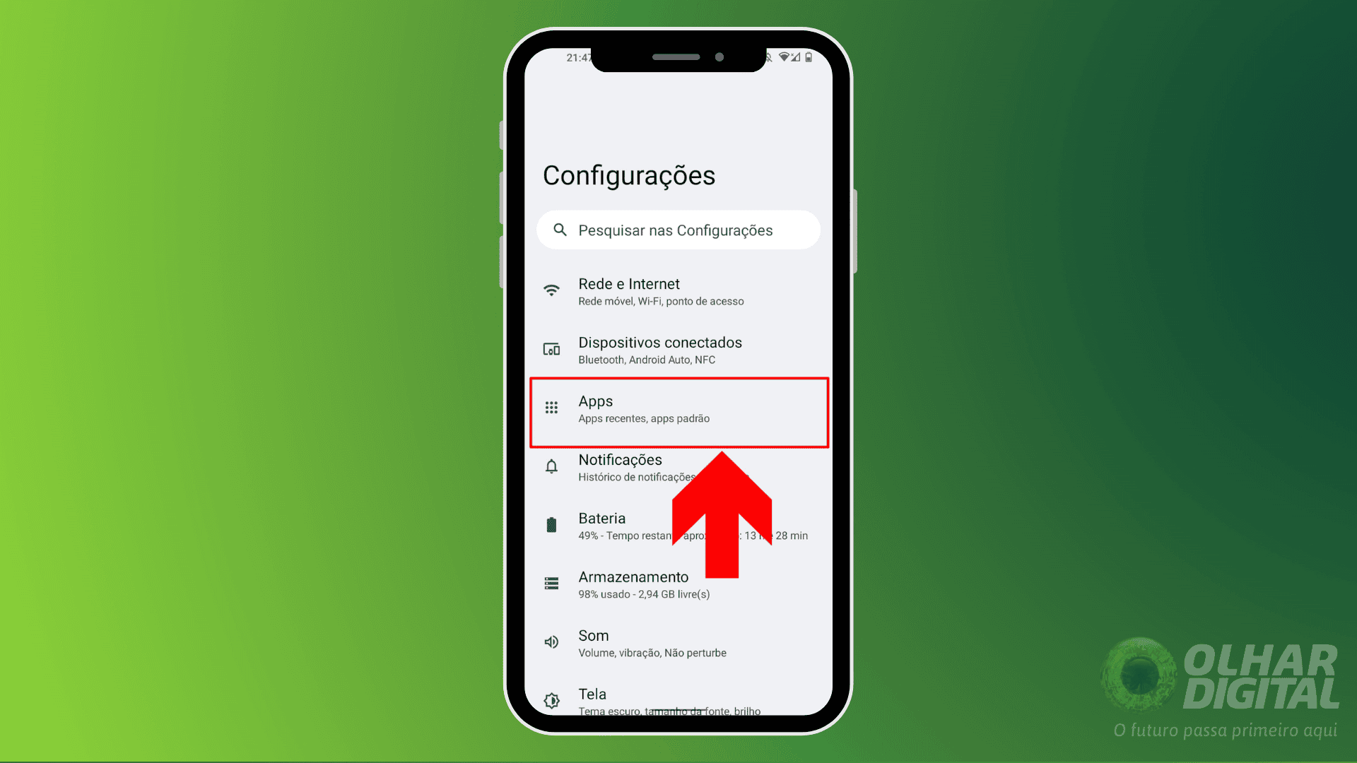 Controle de aplicativos no celular Android