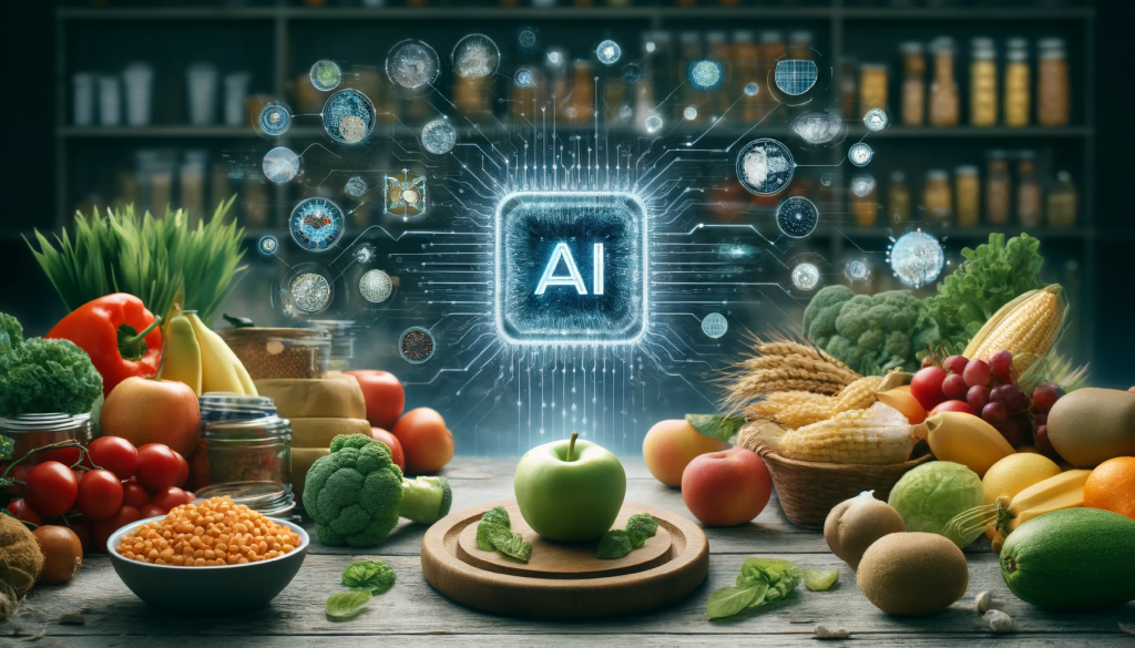 Imagem gerada por IA relacionada à inteligência artificial e alimentos