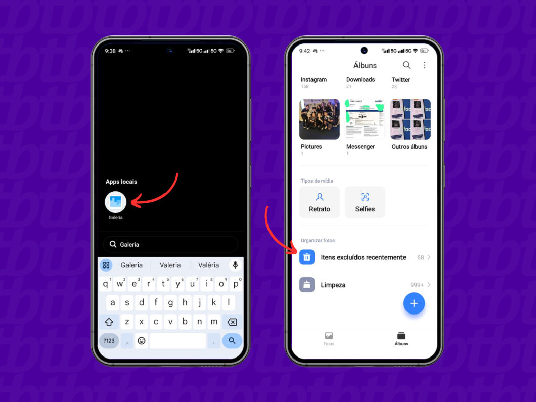 Acessando a lixeira da galeria em um celular Xiaomi