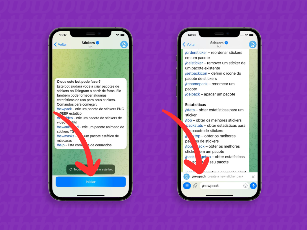 Criando um novo pacote de figurinhas no Telegram