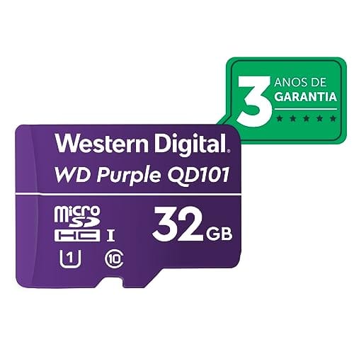 Cartão de Memória Micro SD 32GB WD Purple Intelbras