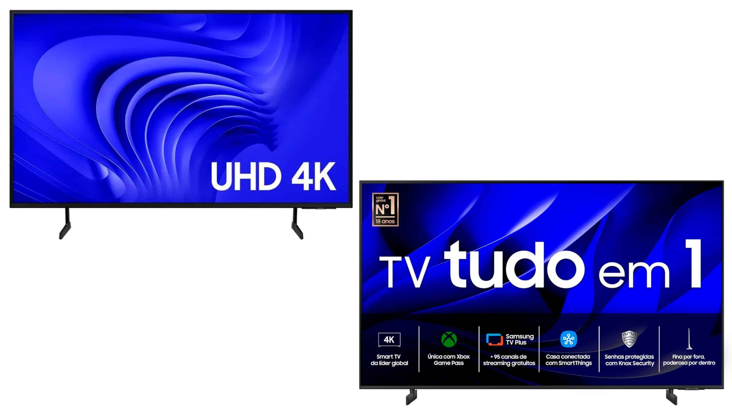 Montagem de TVs da Samsung em promoção na Amazon