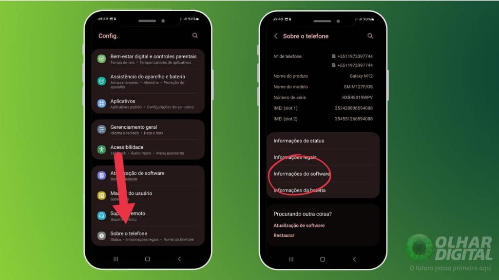 Exemplo de tela de notificações do Android