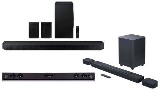 Montagem com soundbars em promoção na Amazon