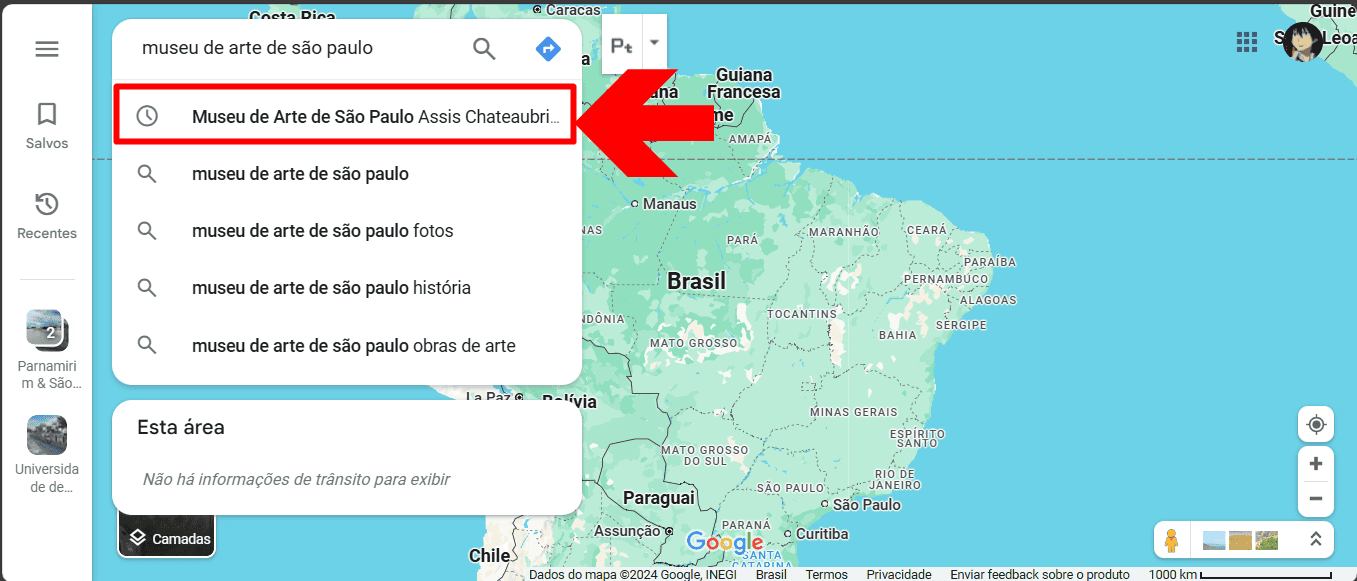 Imagem do Google Maps aberto no computador