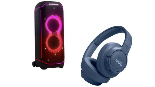 Montagem com caixa de som e fone da JBL em promoção na Amazon