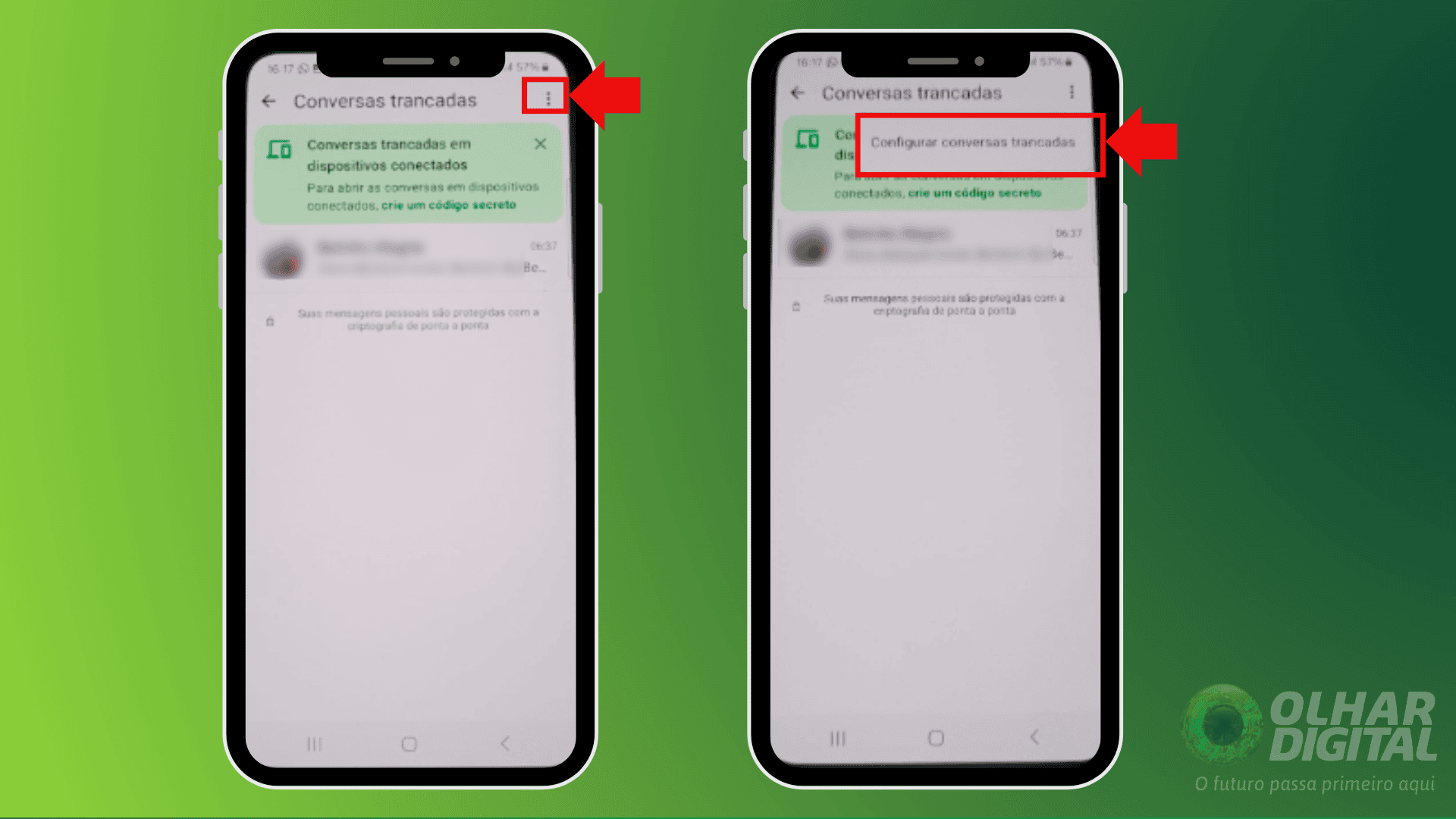 Configurações de conversas trancadas no WhatsApp