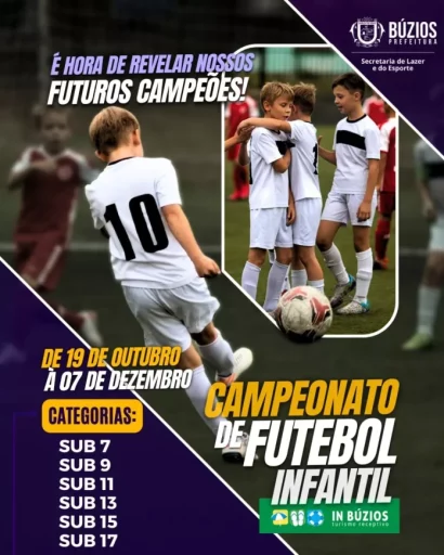 Copa Infantil de Búzios começa neste sábado com jovens talentos do futebol