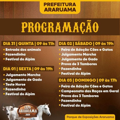 Expo Araruama 2024 começa amanhã e terá grande show com Mumuzinho