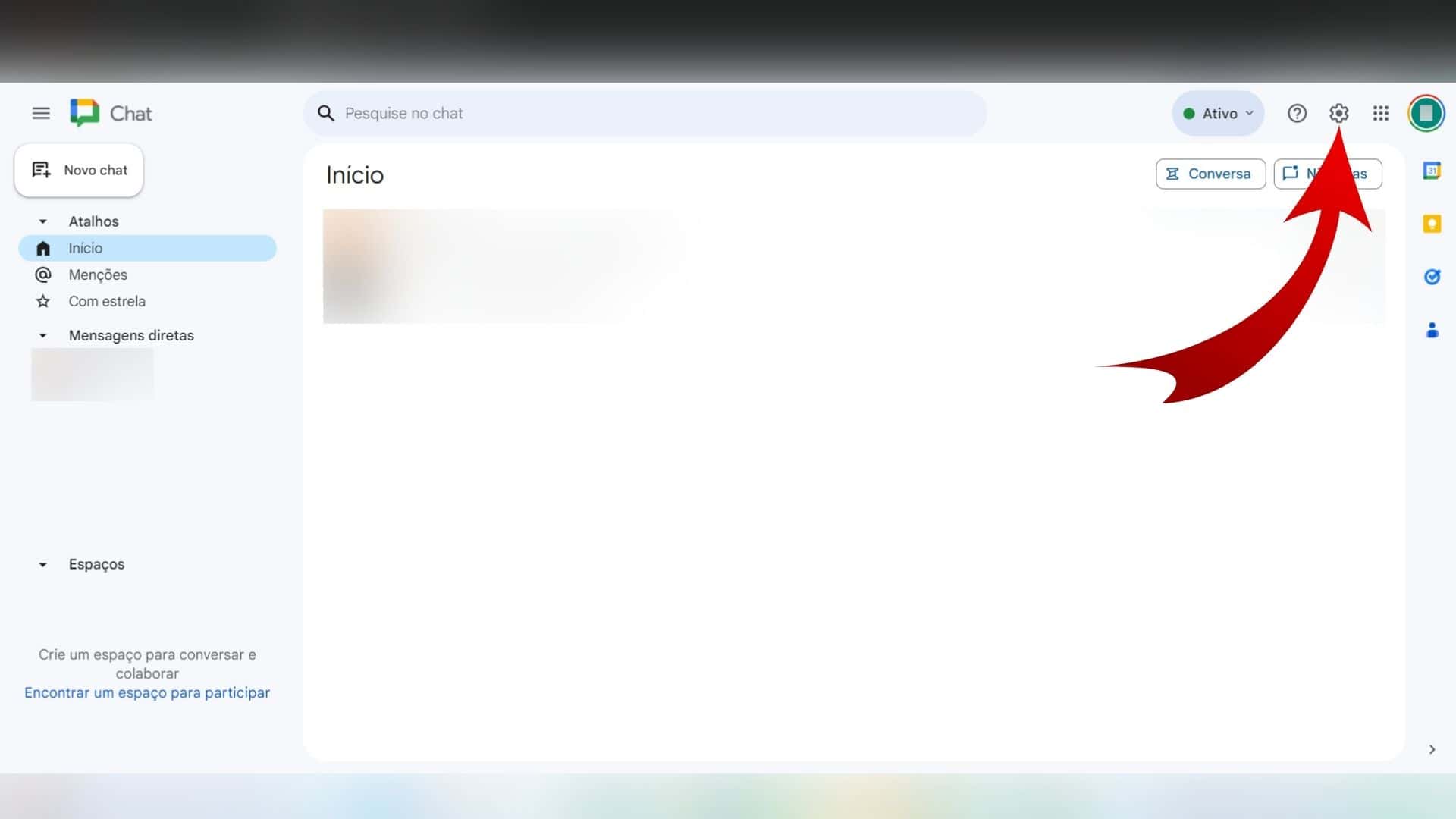 Tutorial Google Chat: ativando modo escuro