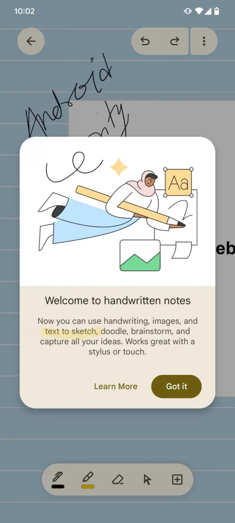 Introdução às notas manuscritas no Google Keep