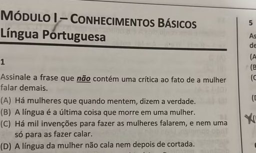 Questão de concurso público é anulada após conteúdos machistas | Enfoco