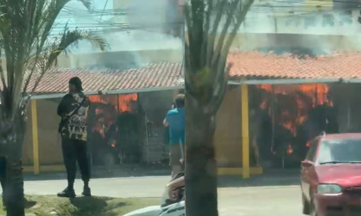 Incêndio destrói comércio e complica trânsito em Maricá; veja vídeo | Enfoco