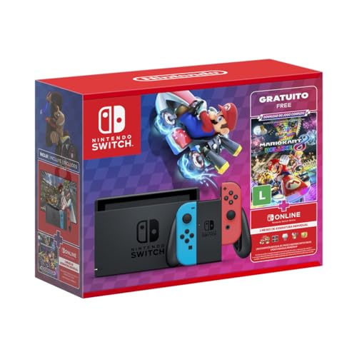 Nintendo Switch Azul e Vermelho com Jogo Digital