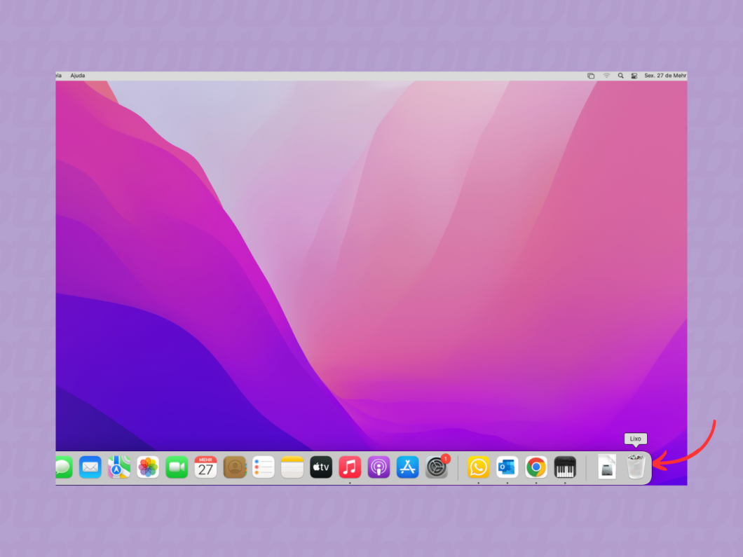 Abrindo a lixeira no Mac