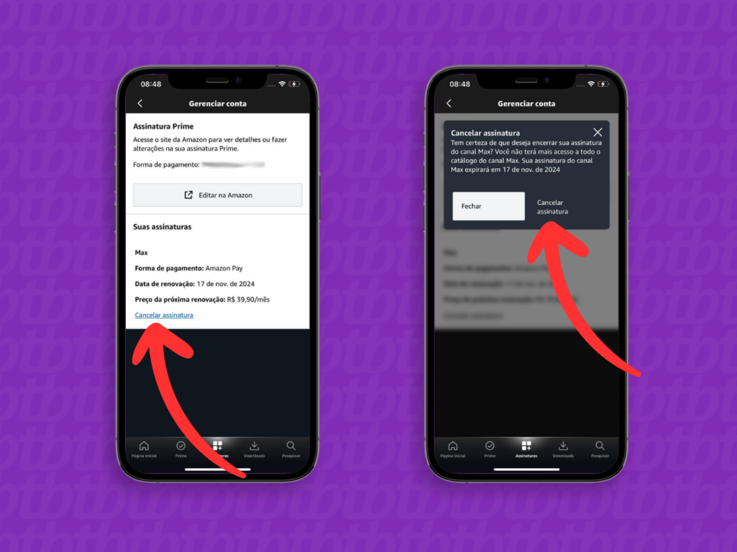 Cancelamento da assinatura Max pelo Prime Video
