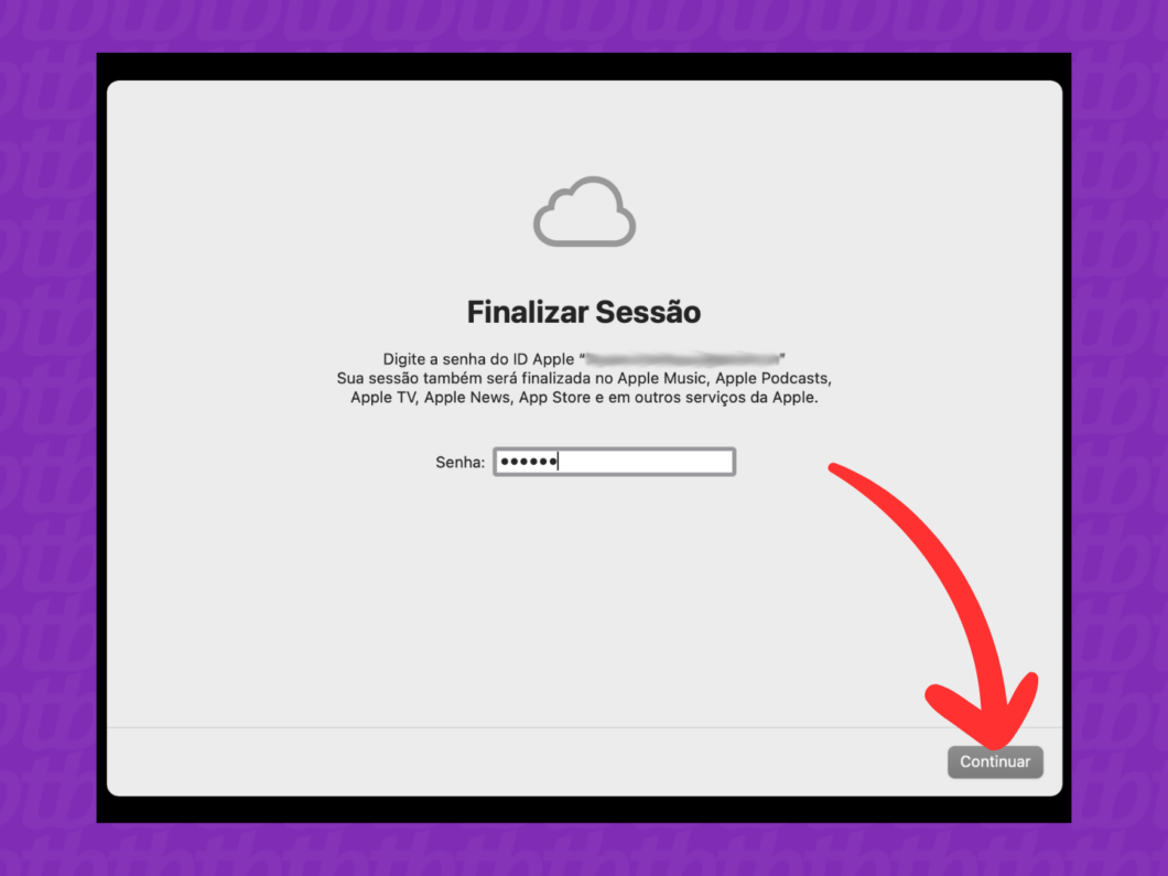 Captura de tela do macOS mostra como finalizar a sessão do ID Apple