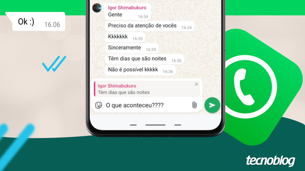 Como responder mensagens em grupos do WhatsApp