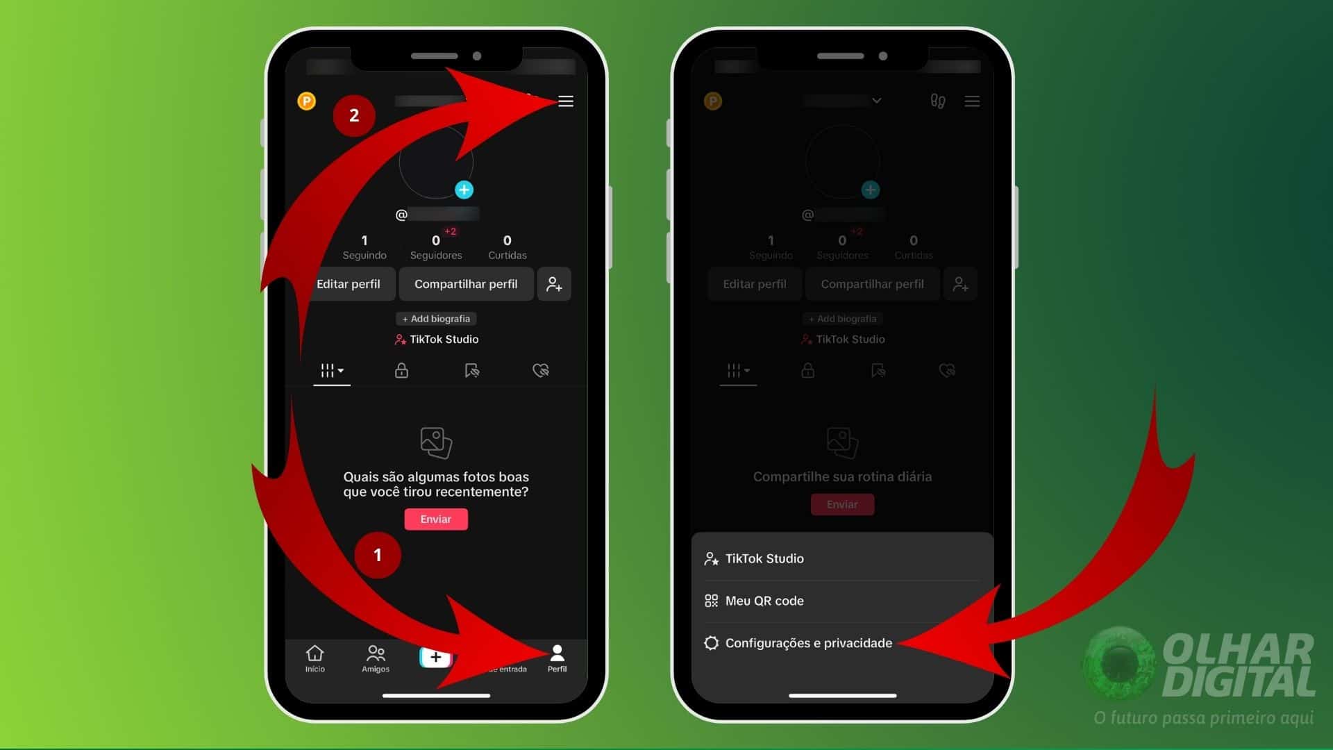 Tutorial para acesso às configurações do TikTok