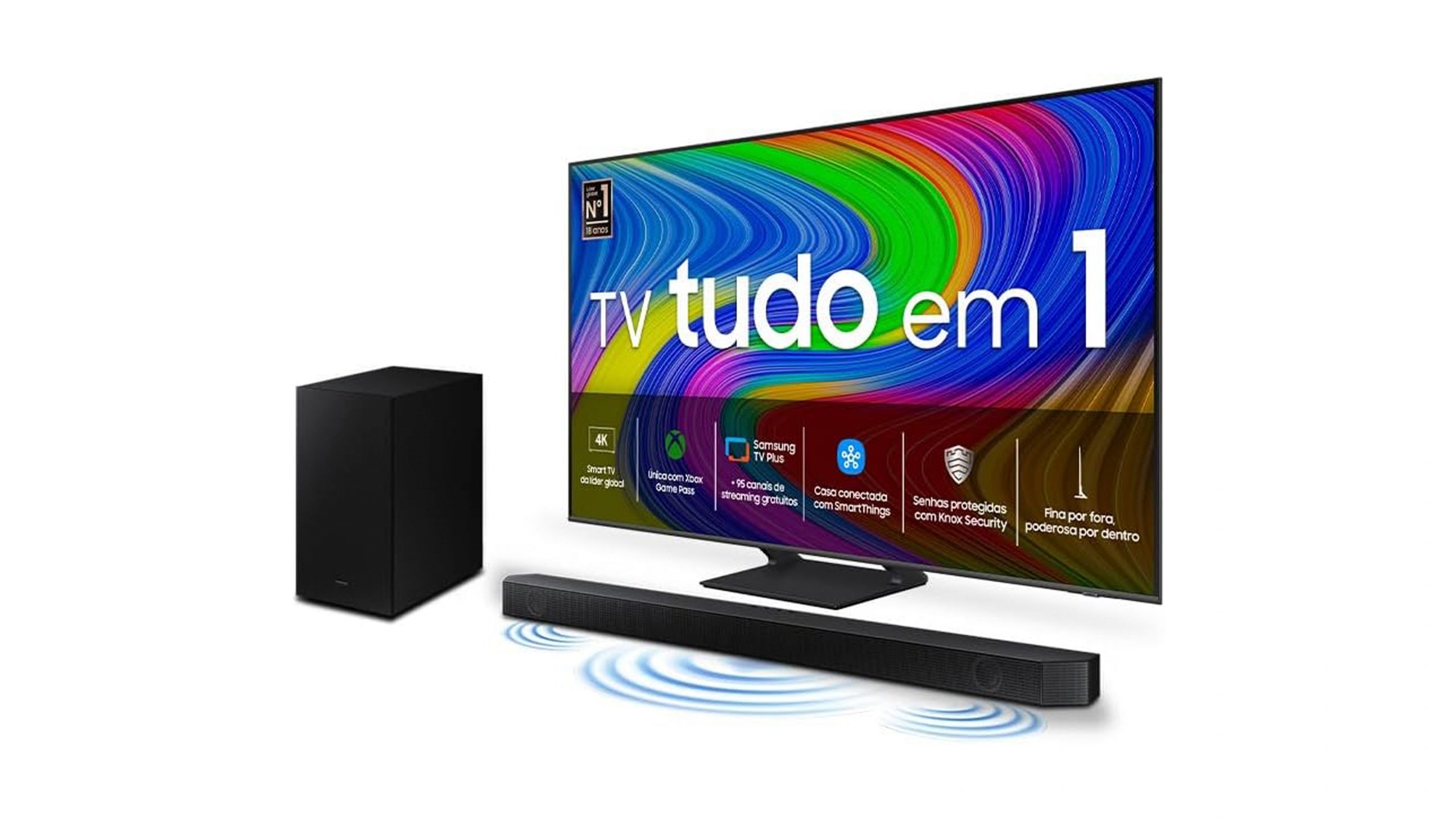 TVs grandes e soundbars em promoção na Amazon