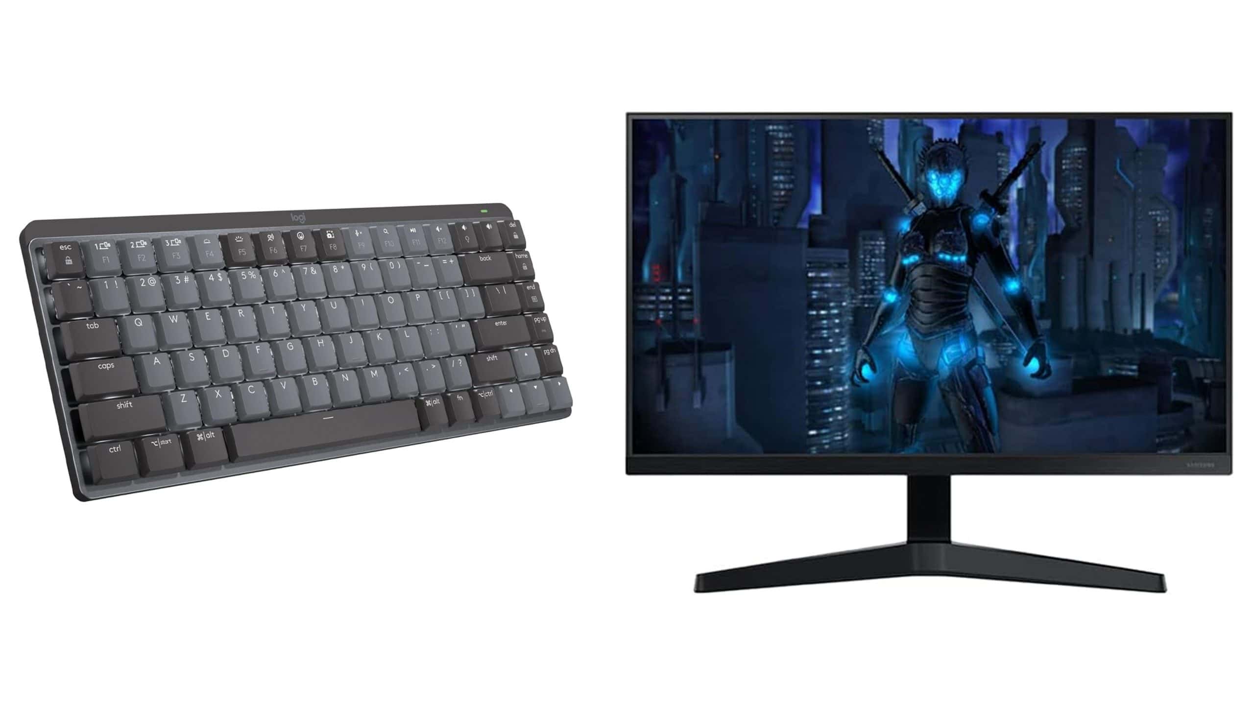 Montagem com teclado e monitor em promoção na Amazon