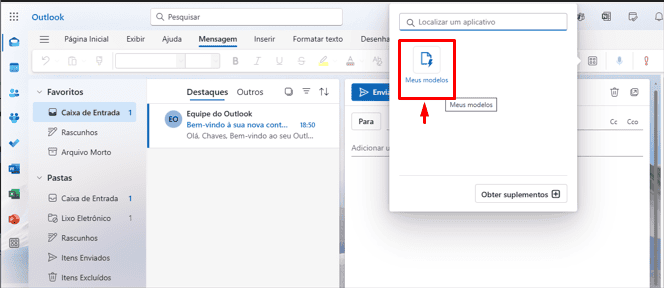 Selecione Meus modelos no Outlook