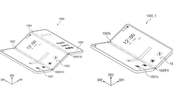 Patente de celular tri-dobrável da Samsung